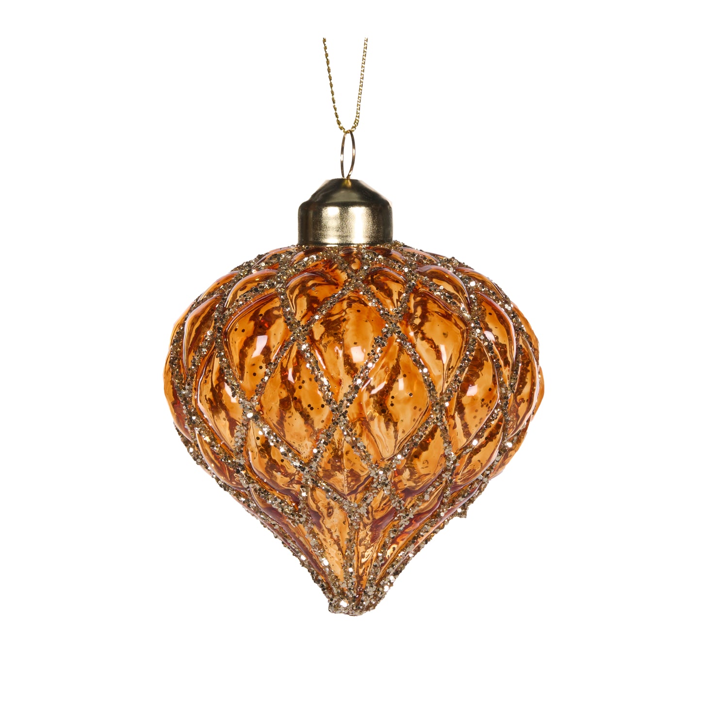 Toffee Quilted Onion Bauble