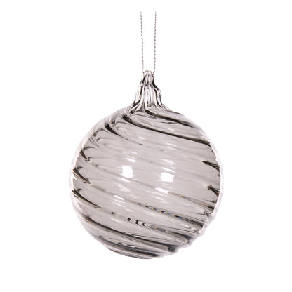 Transparent Black Swirl Bauble