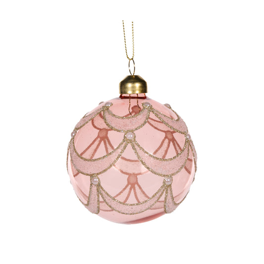 Transparent Pink Scallop Bauble