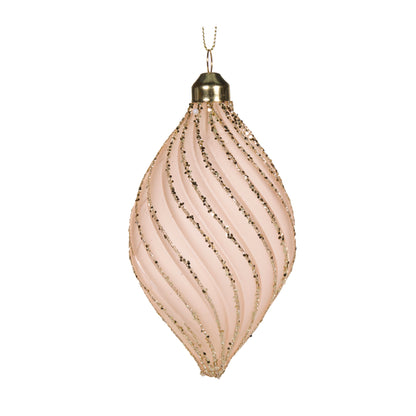 Pink Glitter Swirl Drop Bauble
