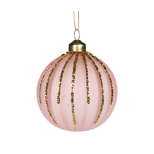 Pink Glitter Drip Bauble