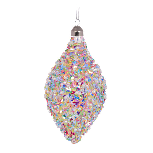 Multi Coloured Beaded Drop Bauble