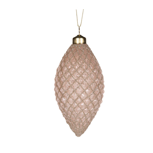 Pale Pink Quilted Drop Bauble