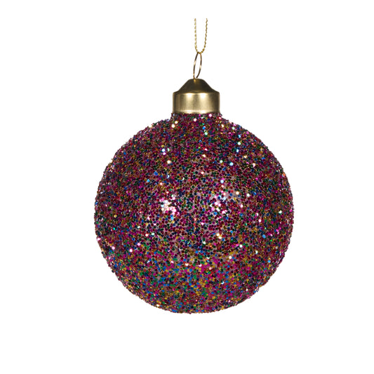 Multi-Coloured Glitter Bauble