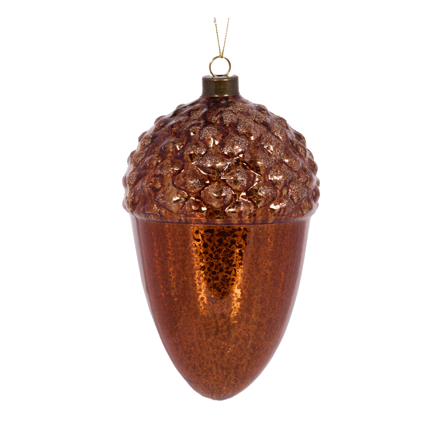 Metallic Copper Acorn Bauble