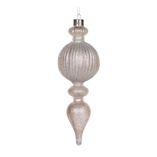 Ivory Ribbed Mercury Finial