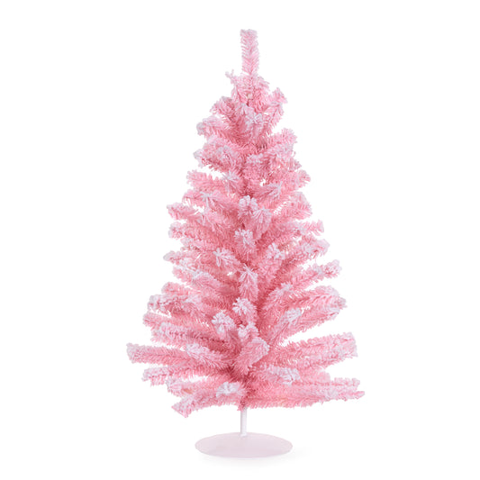 Pastel Pink Flocked Table Top Tree