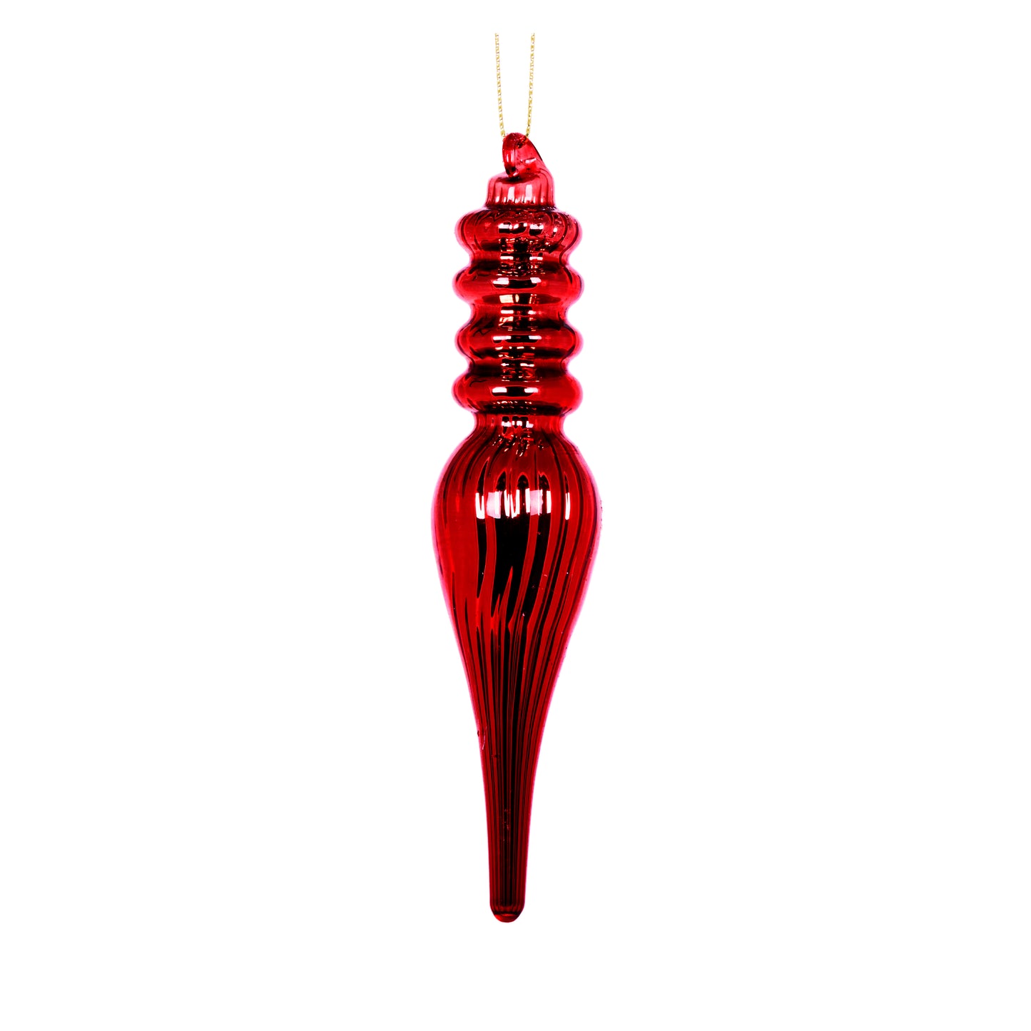 High Shine Red Drop Finial