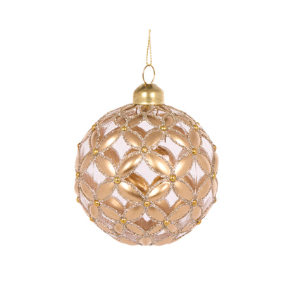 Gold Ettched Fleur Bauble