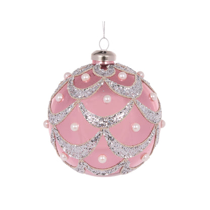 Pink Embellished Pearl Bauble