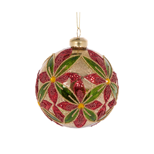 Traditonal Beaded Floral Bauble