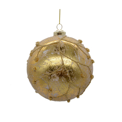 Frosted Gold Foliage Bauble