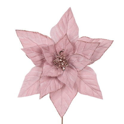 Minimal Pink Velour Poinsettia