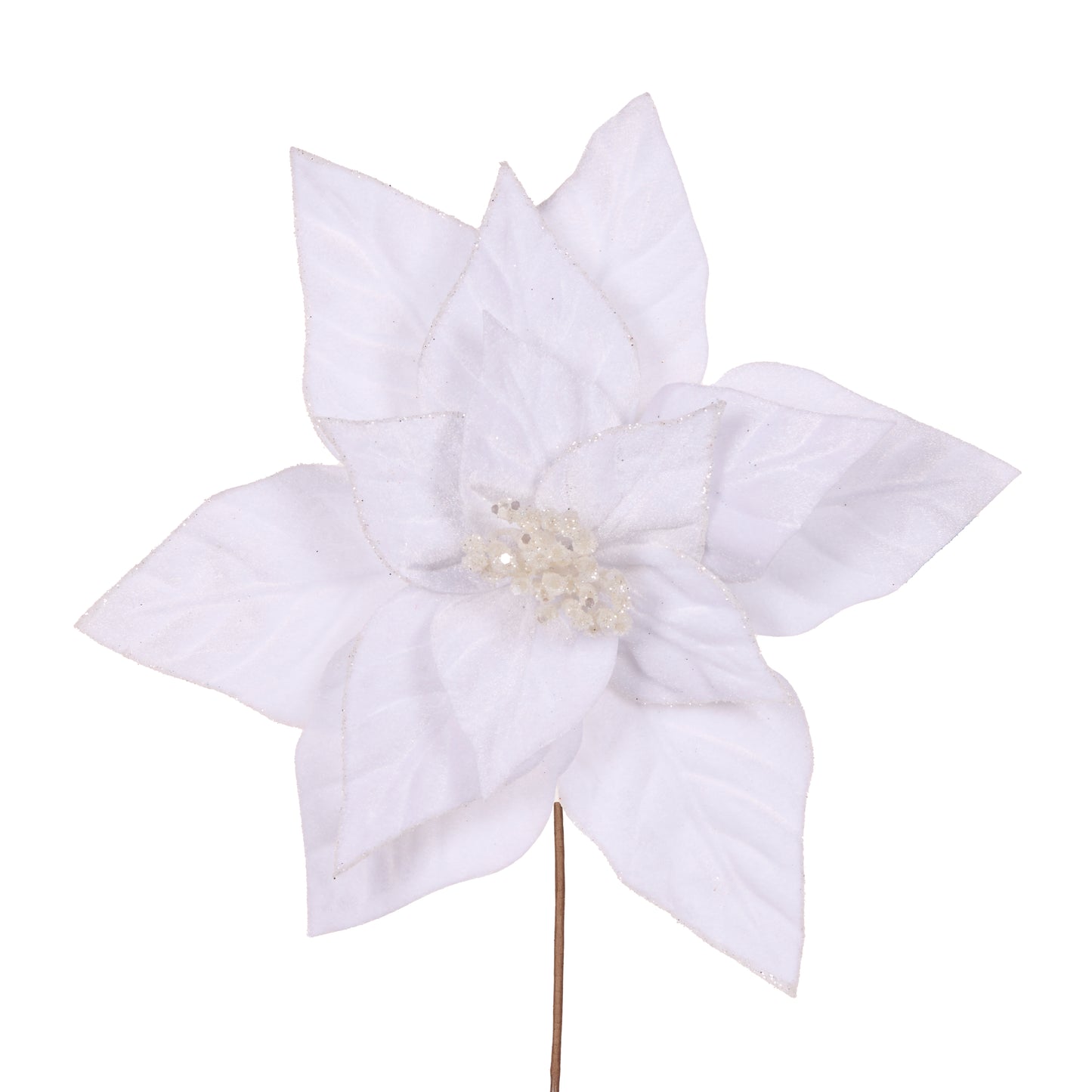 Minimal White Velour Poinsettia