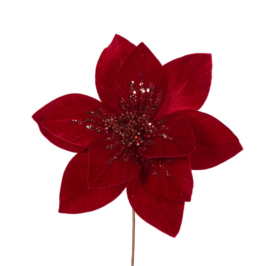 Red Velour Starburst Poinsettia