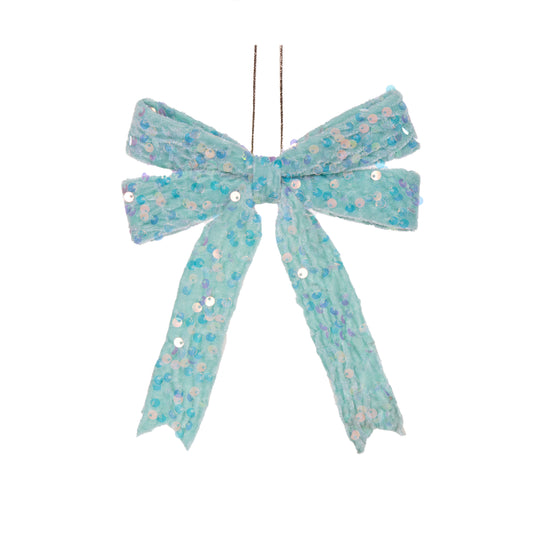 Blue Sequin Bow Hanging