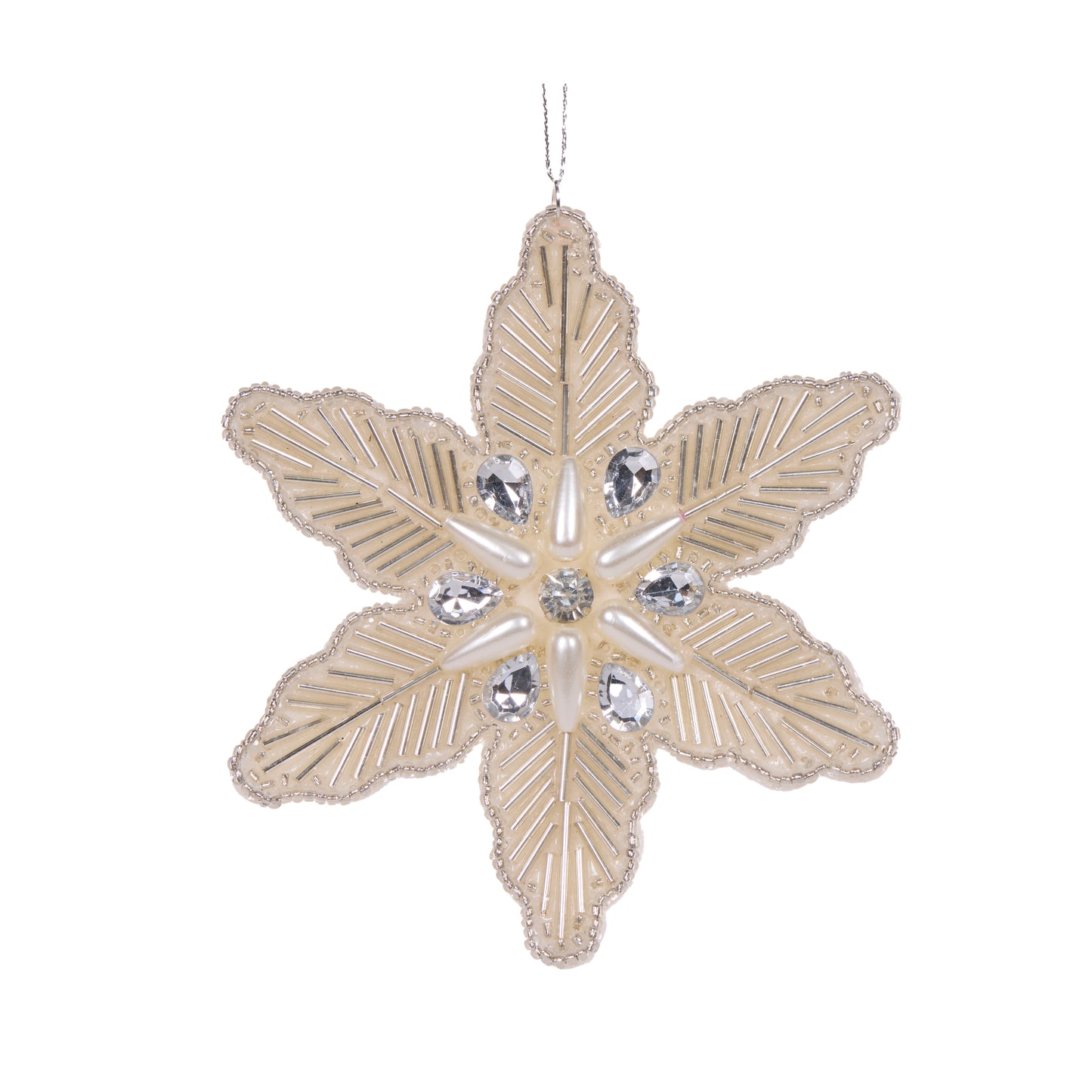 Champagne Embellished Jewel Snowflake Hanging