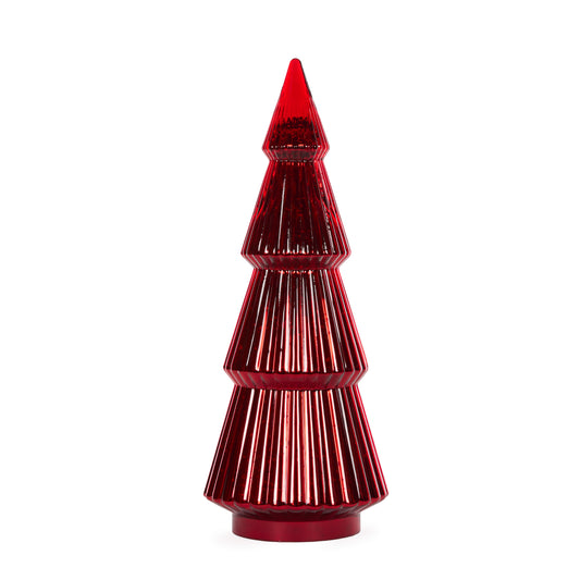 Red Vintage Mercury Led Tabletop Tree