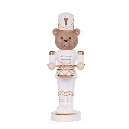 41Cm White And Gold Drummer Bear