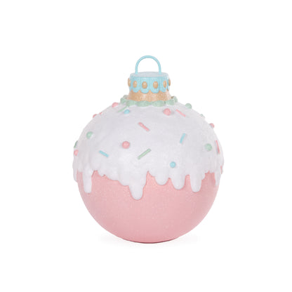 29Cm Pastel Piped Bauble Decor