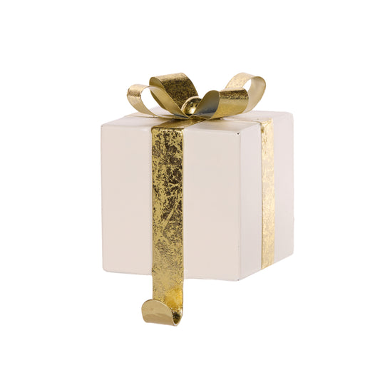 White And Gold Gift Box Stocking Holder