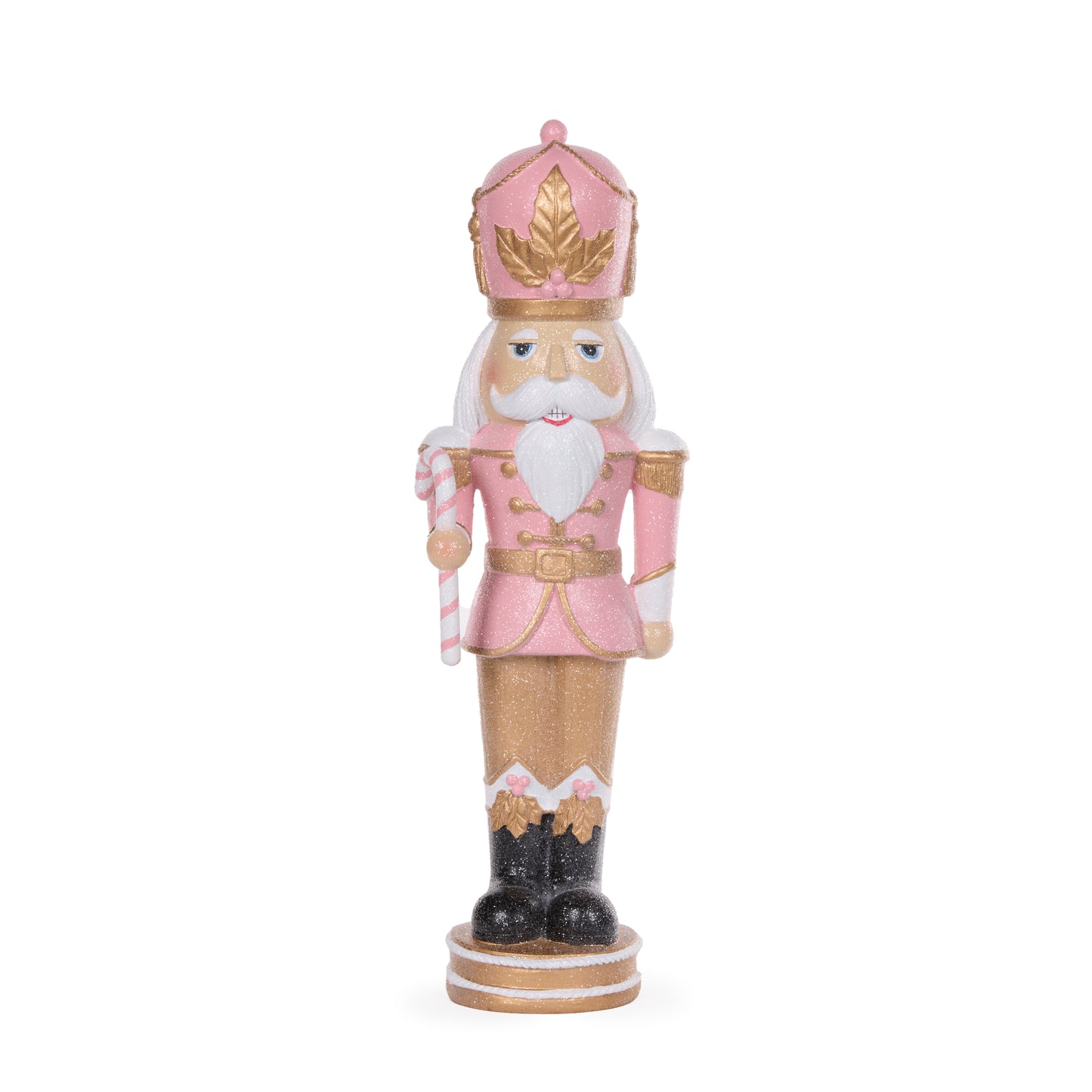 Led Pink And Champagne Nutcracker With Candy Cane