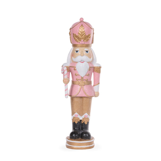 Led Pink And Champagne Nutcracker With Candy Cane