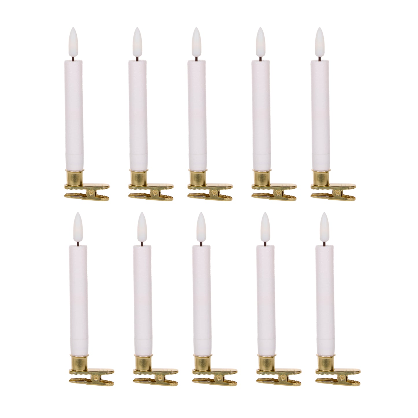 Set/10 Luxury Led Clip Candles