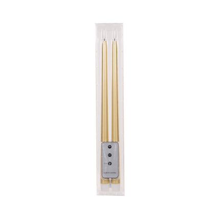 Set/2 Champagne LED Taper Candles