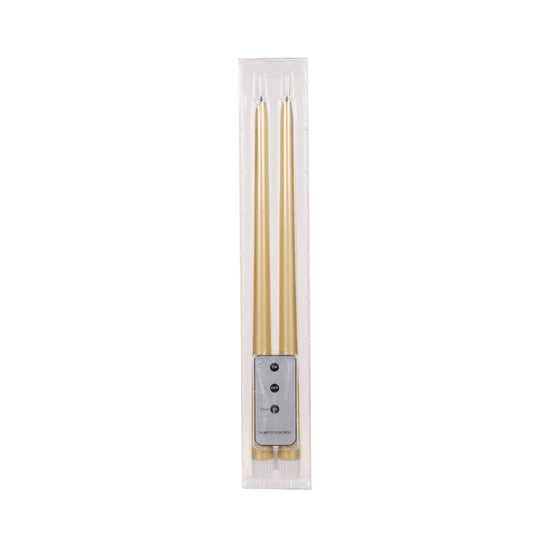 Set/2 Champagne Led Taper Candles