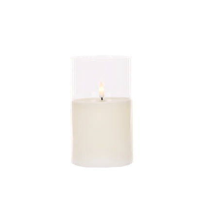 Single Flame Led Glass Candle