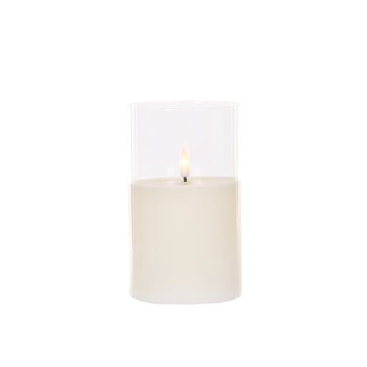 Single Flame Led Glass Candle