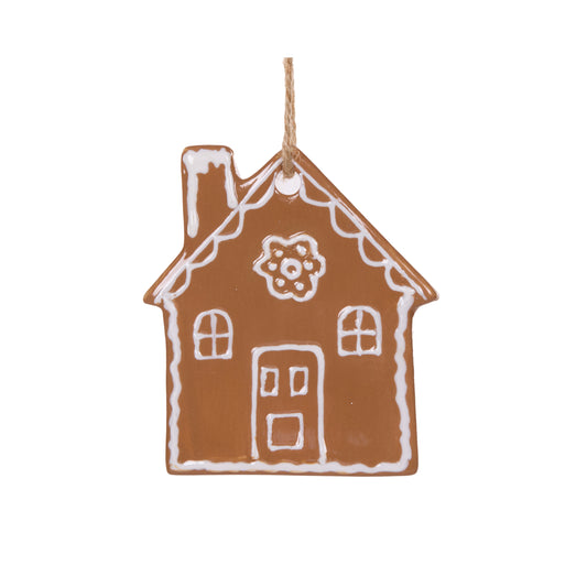 Ceramic Gingerbread House Hanging