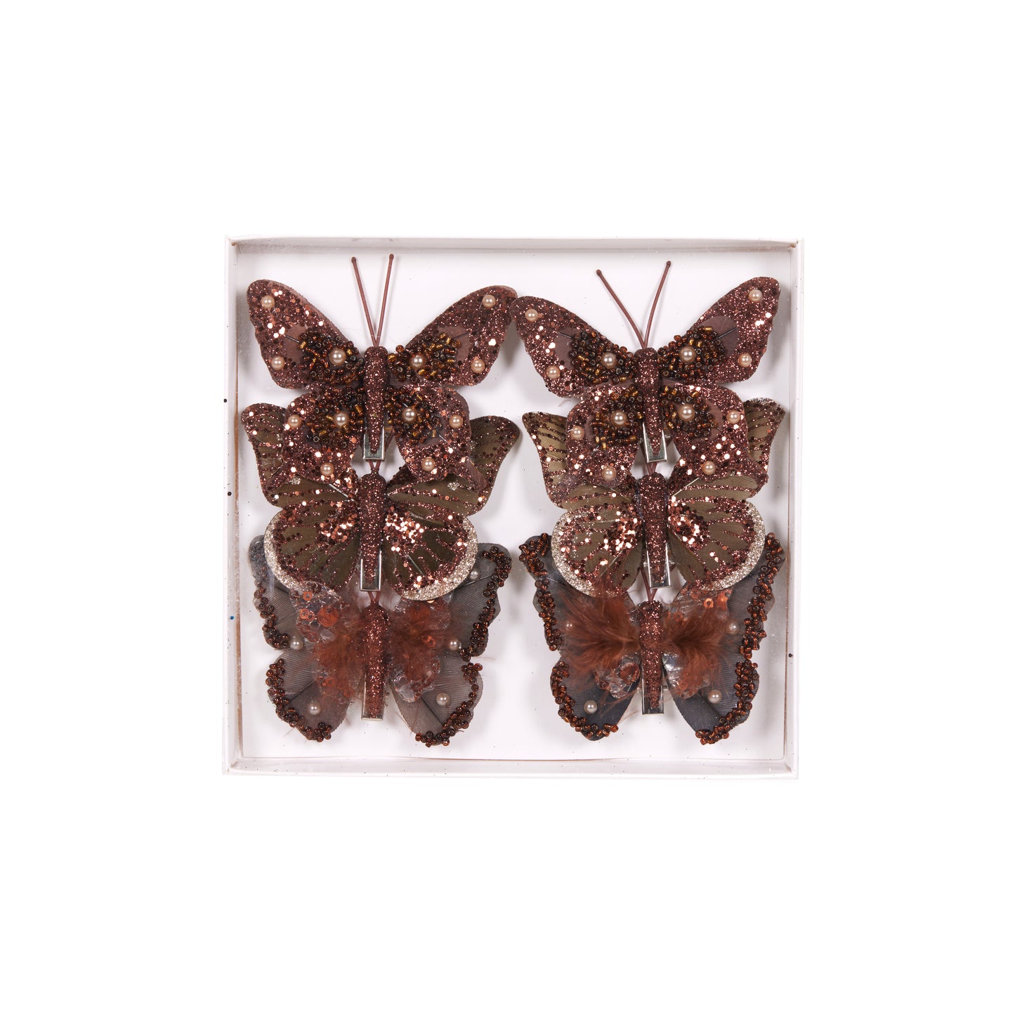 Set/6 Bronze Butterfly Clips