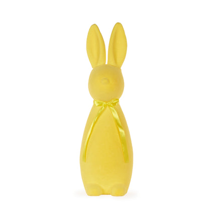 Xl Flocked Rabbit With Bow Yellow