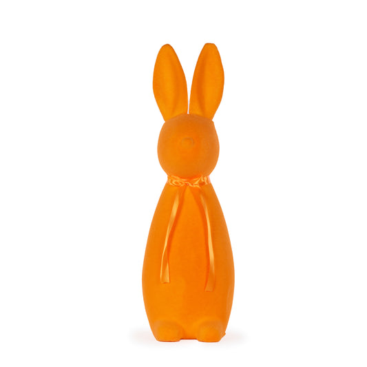 Xl Flocked Rabbit With Bow Orange