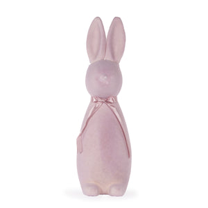 Xl Flocked Rabbit With Bow Lilac