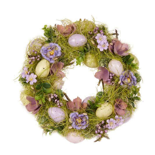 33Cm Floral Fields Egg Wreath