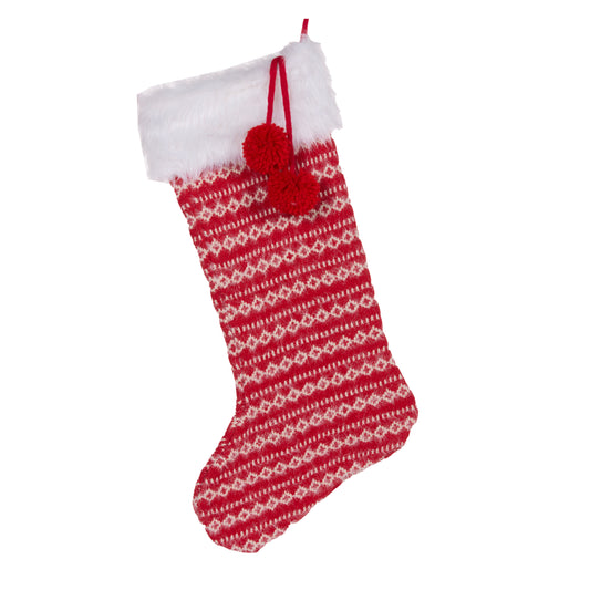 Nordic Red Fabric Stocking