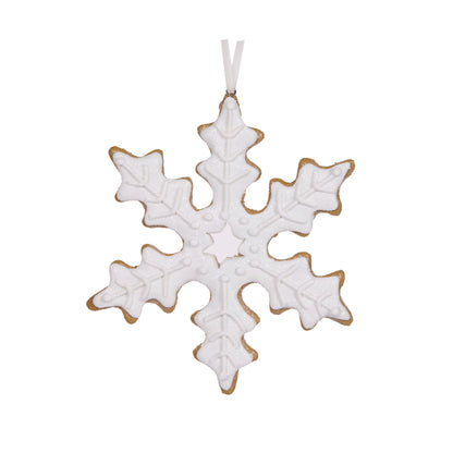Iced Gingerbread Snowflake Hanging