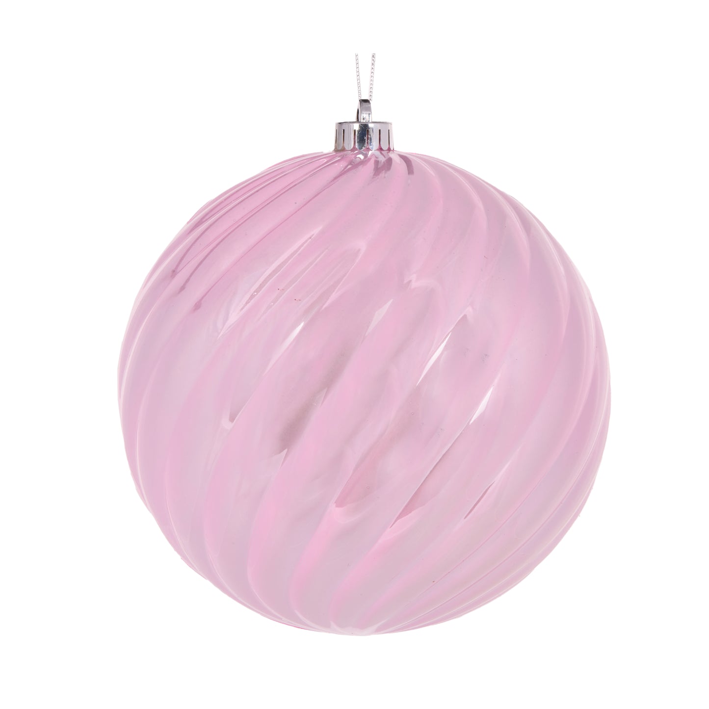 20 Cm Pink Swirl Bauble