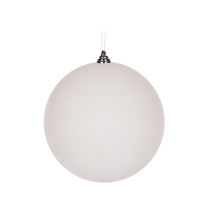 20cm White Glitter Bauble