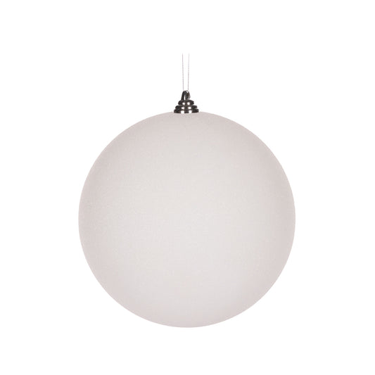 20 CM WHITE GLITTER BAUBLE