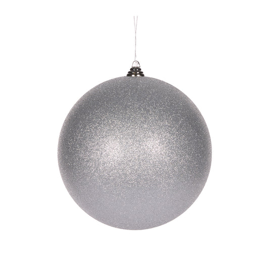 20 CM SILVER GLITTER BAUBLE