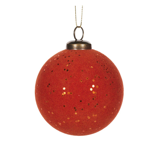 Orange Velvet Speckle Bauble