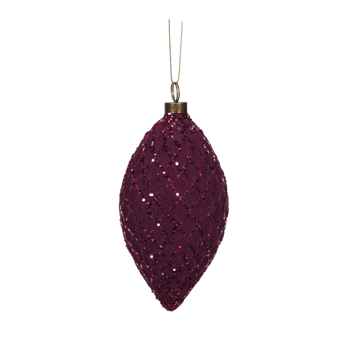 Purple Velvet Lattice Drop Bauble