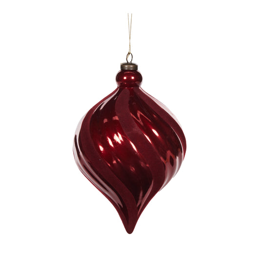 Xl Red Twirl Drop Bauble