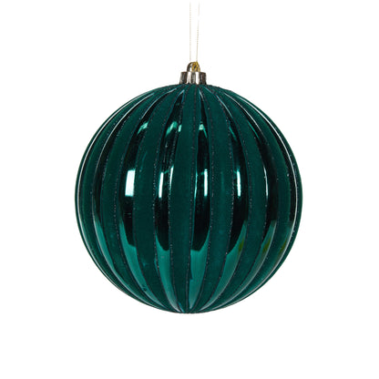 20 Cm Teal Ridges Bauble