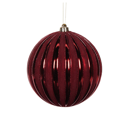 20cm Red Ridges Bauble