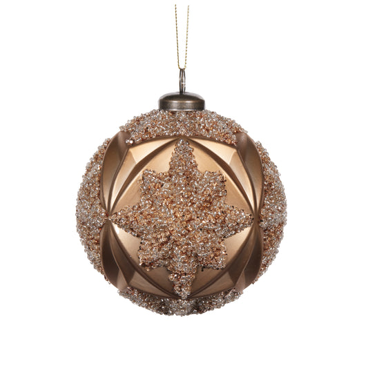 Antique Champagne Beaded Bauble